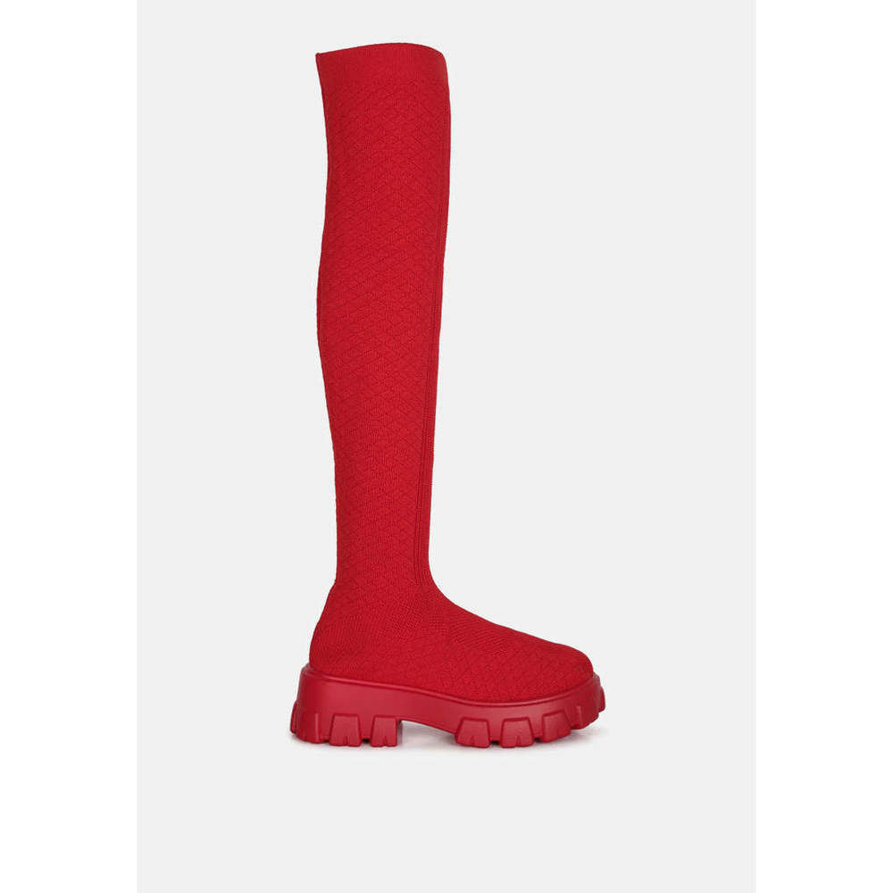 Loro Stretch Knit Knee High Boots